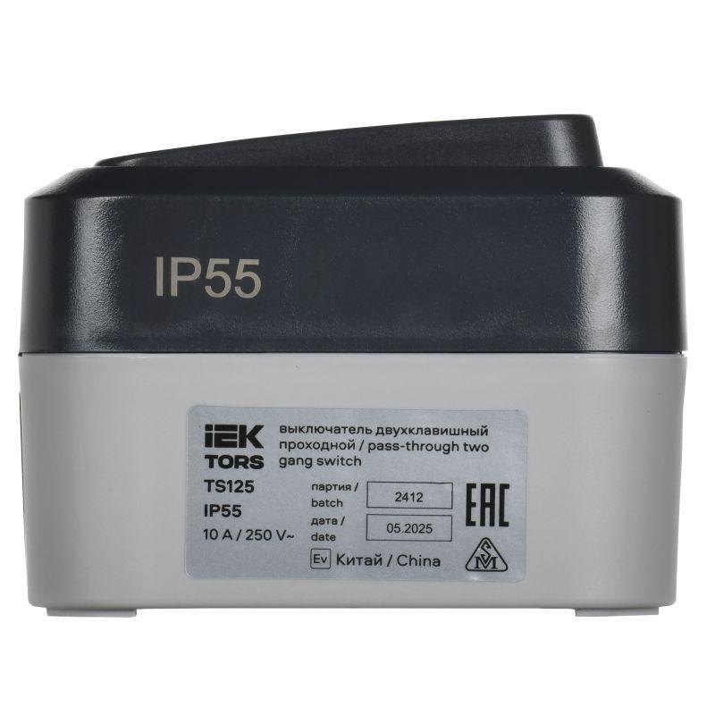  Выключатель проходной 2-кл. ОП TORS TS125 10А IP55 графит IEK TS-V22-0-10-55-K53 фото в каталоге от BTSprom.by