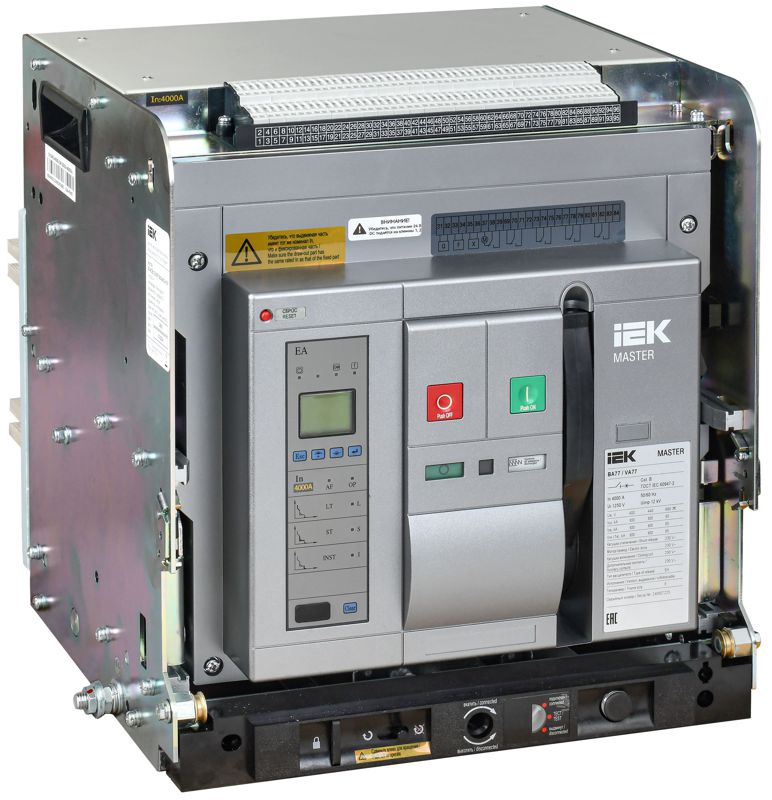 выключатель автоматический воздушный 3п f 4000а 100ка ac ва77 w3p ea выдвижн. с комплектом аксессуаров master iek mi-acb10-3wf-100-4000-acf от BTSprom.by
