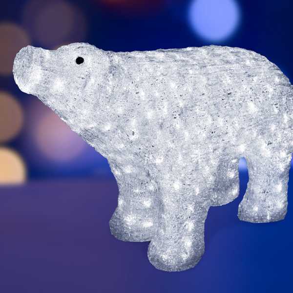 акриловая светодиодная фигура "белый медведь" 80*55 см, ip65, понижающий трансформатор в комплекте, neon-night от BTSprom.by