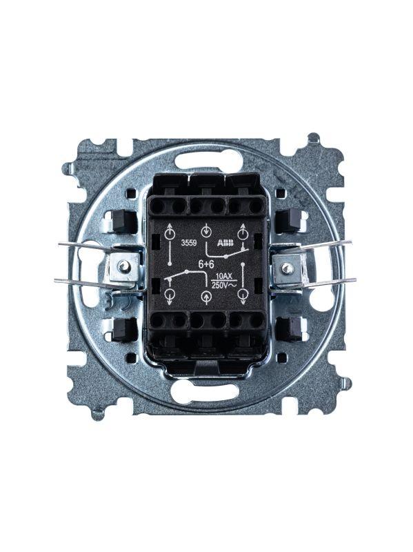  Переключатель 2-кл. СП Levit IP20 серебр./дым. черн. ABB 2CHH595245A6070 фото в каталоге от BTSprom.by