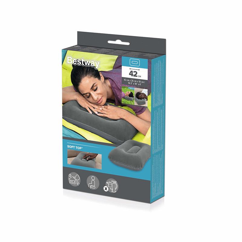  Подушка надувная флокированная 42х26х10см (67121) Bestway 6941607332689 фото в каталоге от BTSprom.by