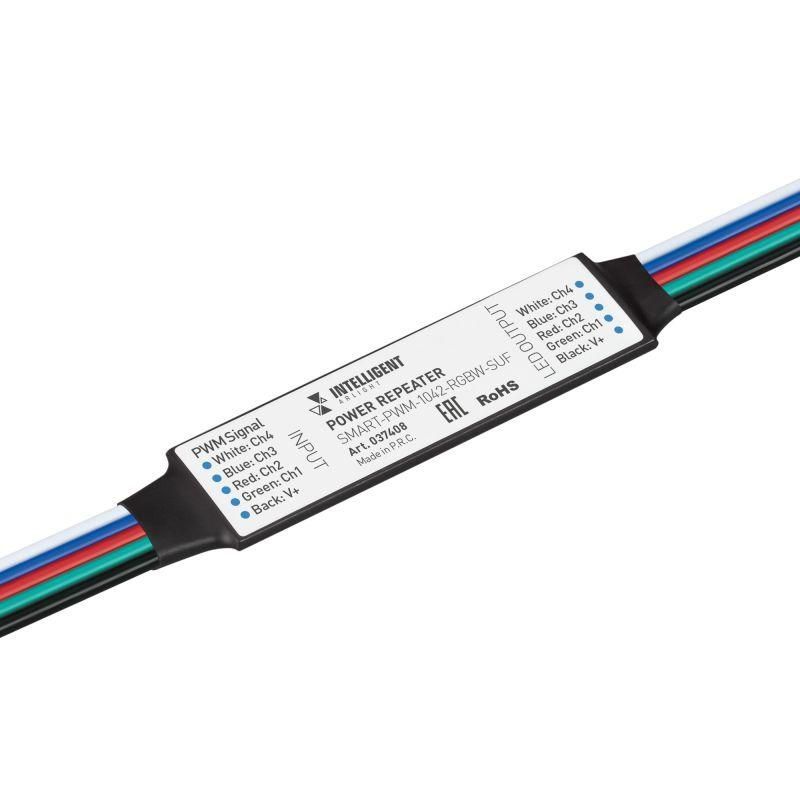 усилитель smart-pwm-1042-rgbw-suf (12-24в 4х1а) (ip20 пластик) intelligent arlight 037408 от BTSprom.by