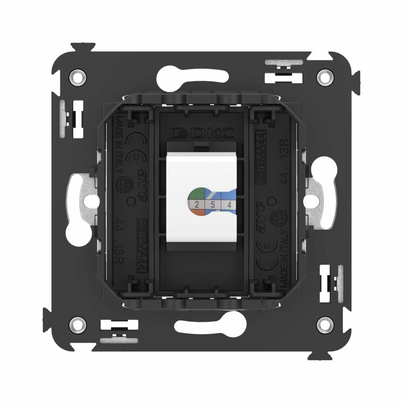  Розетка компьютерная 1-м СП Avanti "Черный матовый" RJ45 кат.6A без шторок механизм DKC 4412673 фото в каталоге от BTSprom.by