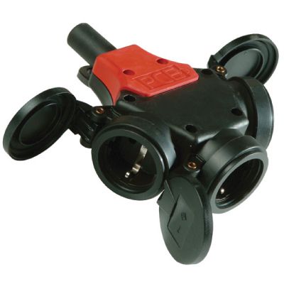 розетка тройник с откидной крышкой 2p+e 16а 230в ip44 dkc diss320163 от BTSprom.by