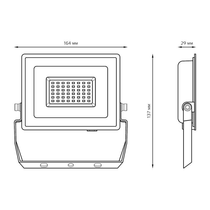  Прожектор светодиодный Elementary 50Вт 4250лм 6500К IP65 PROMO G3 черн. GAUSS 613100350P фото в каталоге от BTSprom.by