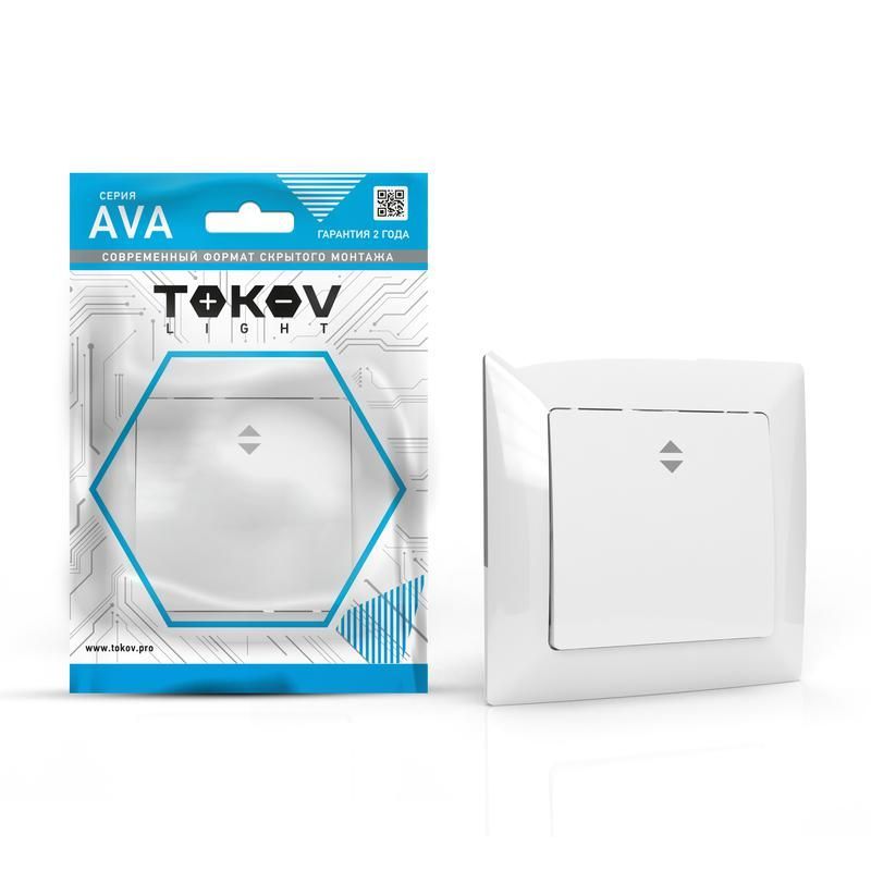 переключатель проходной 1-кл. сп ava 10а ip20 в сборе бел. tokov lighttkl-av-p1f-c01 от BTSprom.by
