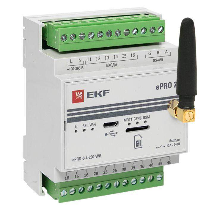 контроллер базовый epro 24 удаленного управления 6вх/4вых 230в wifi gsm с внешней антенной proxima ekf epro-6-4-230-wg1 от BTSprom.by