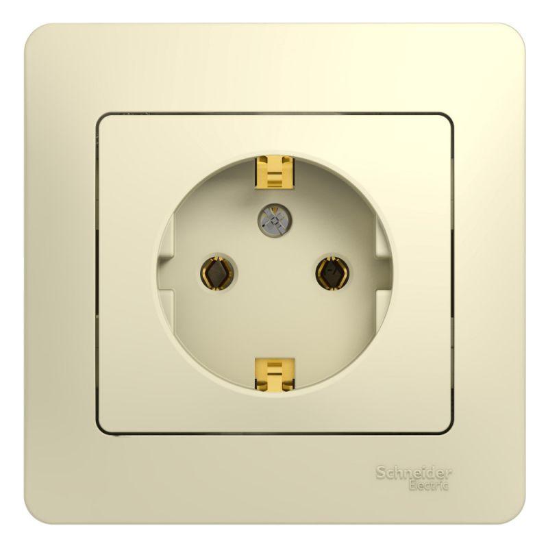розетка 1-м сп glossa 16а ip20 с заземл. в сборе беж. se gsl000242 от BTSprom.by