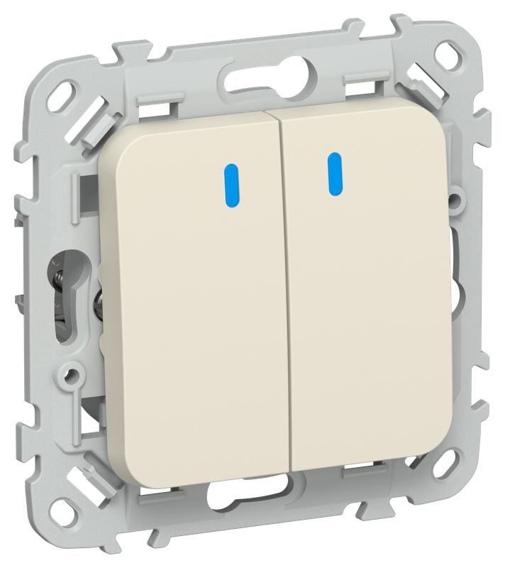 выключатель 2-кл. сп flite вс12-1-1-флсл 10а с индикацией механизм сливочный iek fi-v20-1-10-1-k86 от BTSprom.by