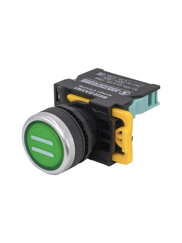выключатель кнопочный вк22-eа3361 с символом "ii" 1но цилиндр d22мм ip65 зел. электротехник et010780 от BTSprom.by