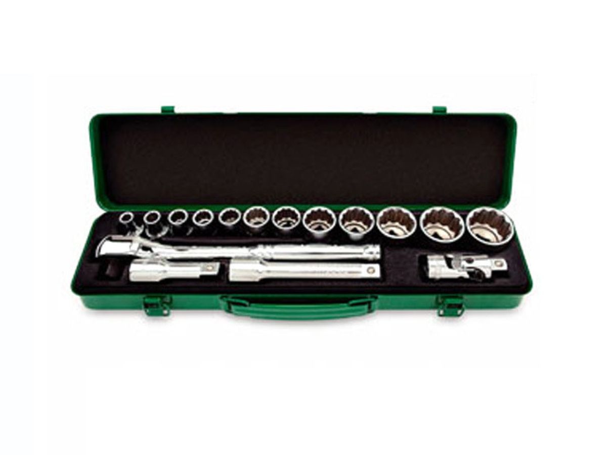 набор головок 1/2" 8-32мм 16предм. 12гр. метал.кейс toptul gcad1604 от BTSprom.by