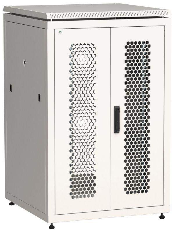шкаф сетевой linea n 24u 800х800мм распашная перфорир. передн. дверь; задн. перфорир. сер itk ln35-24u88-2pp от BTSprom.by