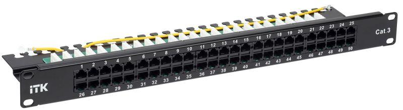 патч-панель 1u телефонная кат.3 50 портов rj45 dual itk pp50-1uc03u-d05 от BTSprom.by