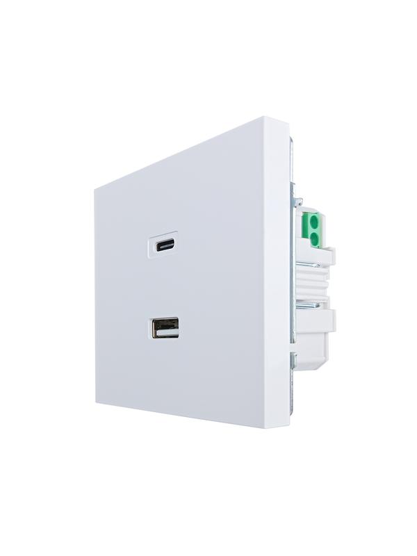  Розетка Type-C+ USB разъем СП ZIMA IP20 бел. LEZARD 704-0288-192TC фото в каталоге от BTSprom.by