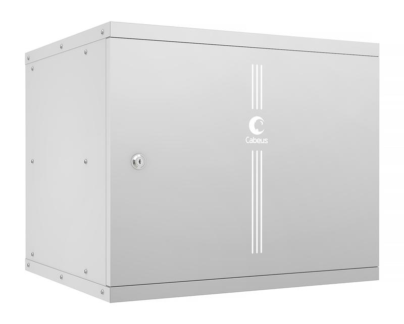 шкаф телекоммуникационный настенный разборный light wsc-05d-9u55/45m 19дюйм 9u дверь метал. сер. cabeus 10177c от BTSprom.by
