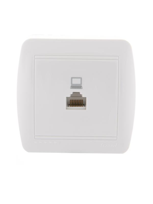 розетка компьютерная оп demet rj45 бел. lezard 711-0200-139 от BTSprom.by