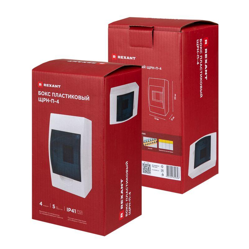  Бокс ЩРН-П-4 IP41 пластик. бел. Rexant 11-0304 фото в каталоге от BTSprom.by