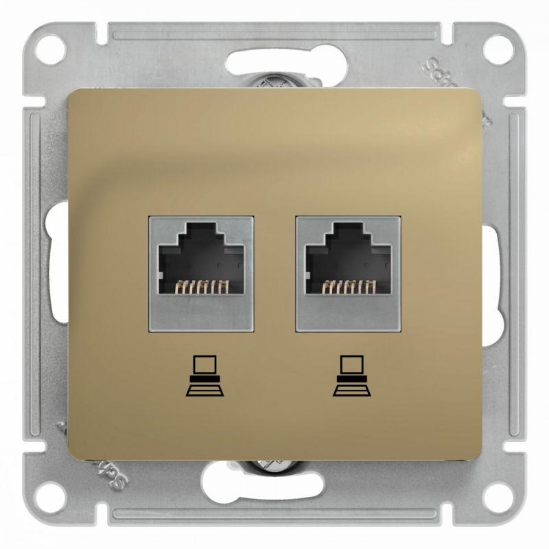 розетка компьютерная 2-м glossa rj45 кат.5e механизм титан se gsl000485kk от BTSprom.by