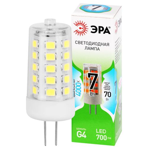 лампа светодиодная green line led g4-jc-7w-840-12v gl 7вт капсульная прозрачная 4000к яркий бел. свет g4 12в эра б0067148 от BTSprom.by