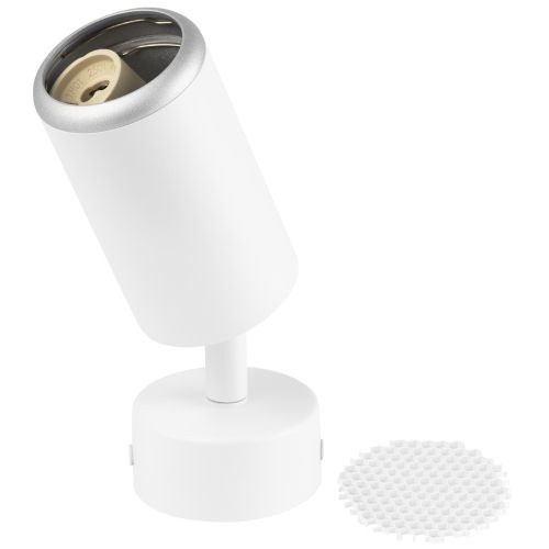  Светильник OL55 MR16 GU10 IP20 WH/SL настен./потолочн. спот бел./серебр. Эра Б0061890 фото в каталоге от BTSprom.by