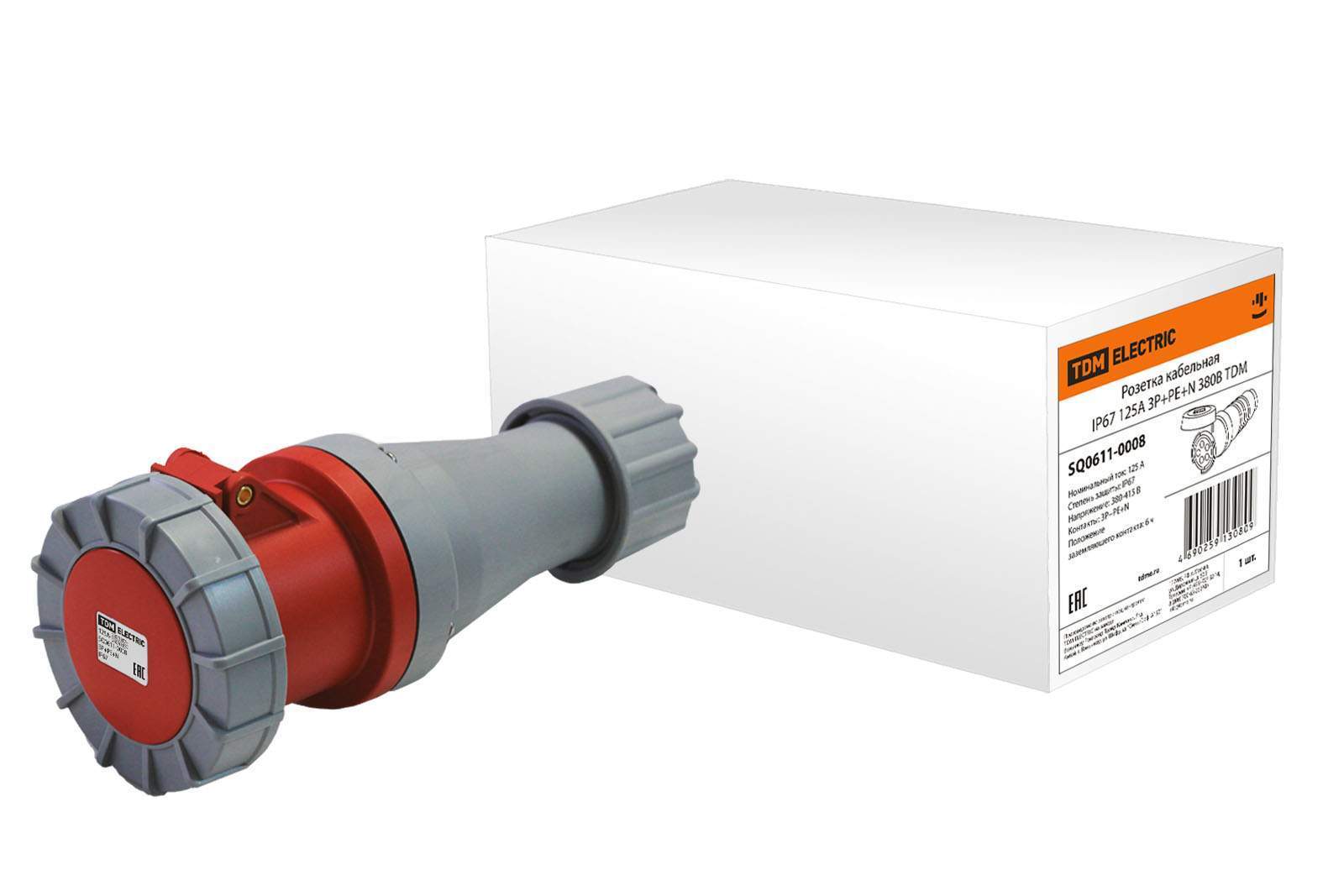 розетка кабельная ip67 125а 3р+ре+n 380в tdm от BTSprom.by