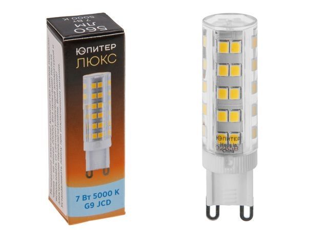 лампа светодиодная jcd 7 вт 230в g9 5000к юпитер люкс jp5101-54 от BTSprom.by