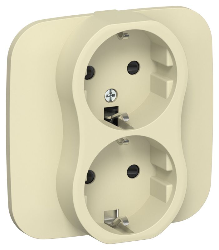 розетка 2-м сп flite рсш12-1-а-флн 16а с заземл. с защ. шторками безвинтовое крепление в сборе механизм навахо iek fi-r24a-16-1-k87 от BTSprom.by
