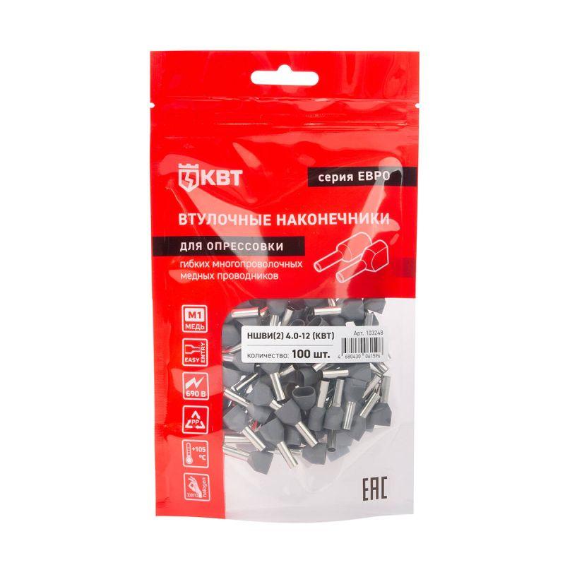 Наконечник штыревой втулочный изолированный НШВИ(2) 4.0-12 ЕВРО сер. КВТ 103248 фото в каталоге от BTSprom.by