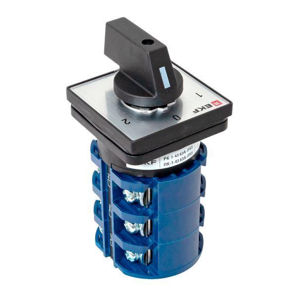  Переключатель кулачковый ПК-1-43 3п 63А "1-0-2" IP65 EKF pk-1-43-63-65 фото в каталоге от BTSprom.by