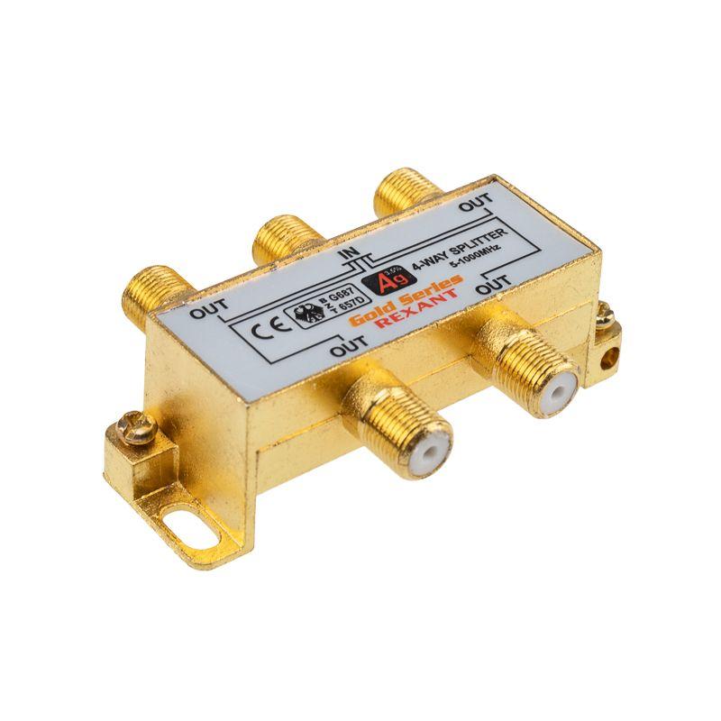 делитель тв "краб" x4+5шт.f "box" 5-1000 мгц "gold" rexant 05-6103-1 от BTSprom.by