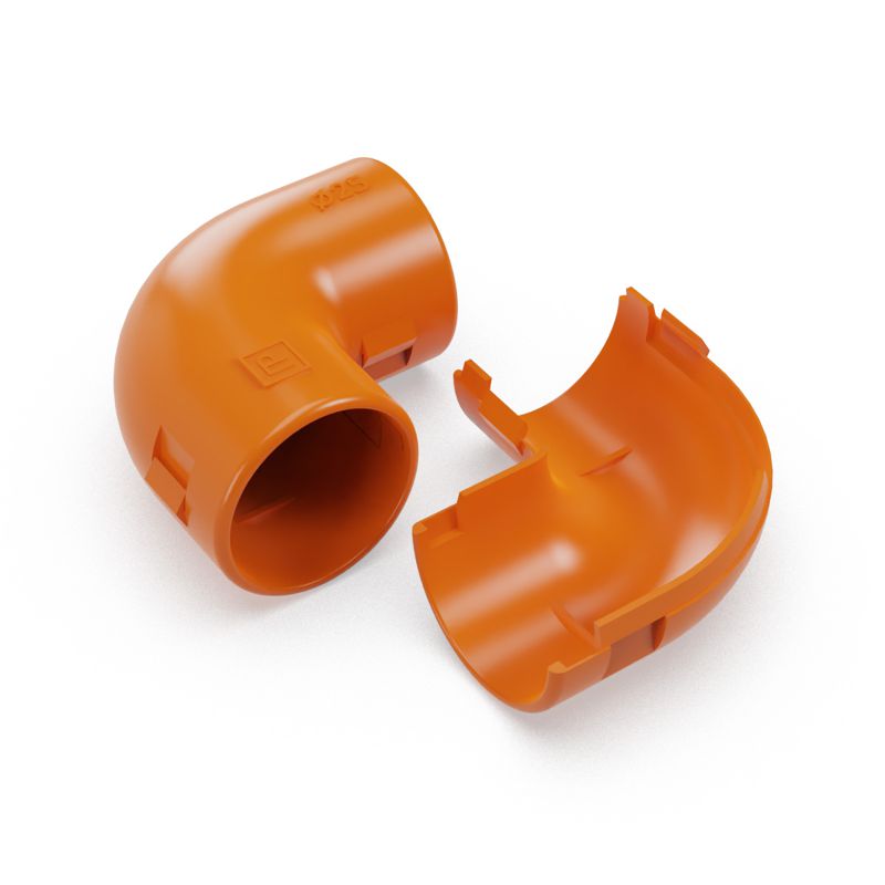 соединитель угловой 90град. d25мм разборный оранж. промрукав pr13.1207 от BTSprom.by