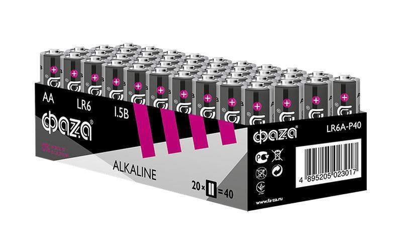 элемент питания алкалиновый aa/lr6 1.5в alkaline pack-40 (уп.40шт) фаzа 5023017 от BTSprom.by