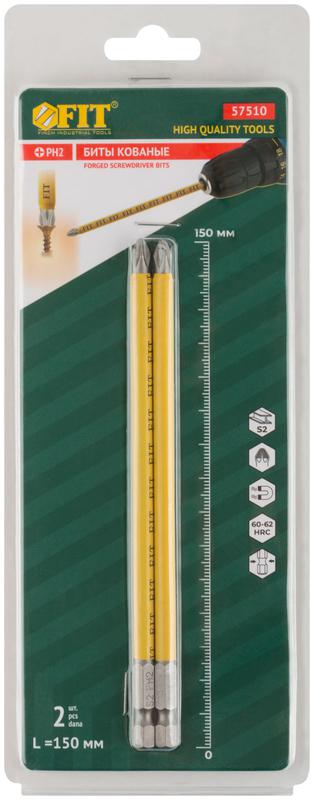  Набор бит кованые сталь S2 односторонние 150мм PH2 профи блистер (уп.2шт) FIT 57510 фото в каталоге от BTSprom.by