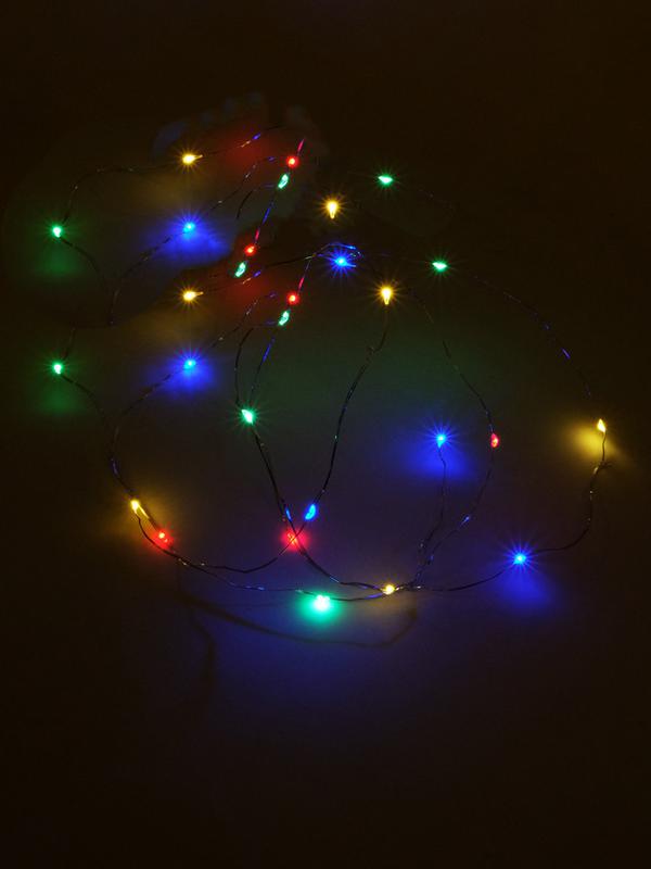 гирлянда "нить" ldm30-m-bo 30 разноцветных минисветодиодов 2.17м 1 режим мигания для помещений (3хaa не в компл.) shlights 4690601042187a от BTSprom.by