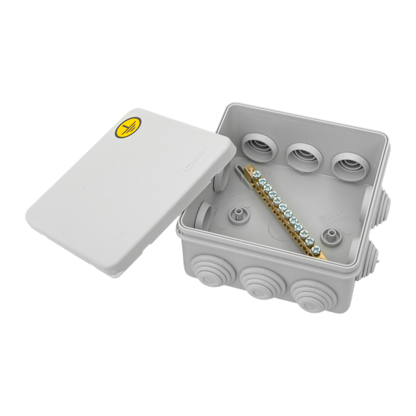  Коробка уравнивания потенциалов КУП-030-014 100х100х50 IP55 с крышкой наружн. для прямого монтажа 10 мембр. вводов сер. EKF plc-kmr-030-014-g фото в каталоге от BTSprom.by