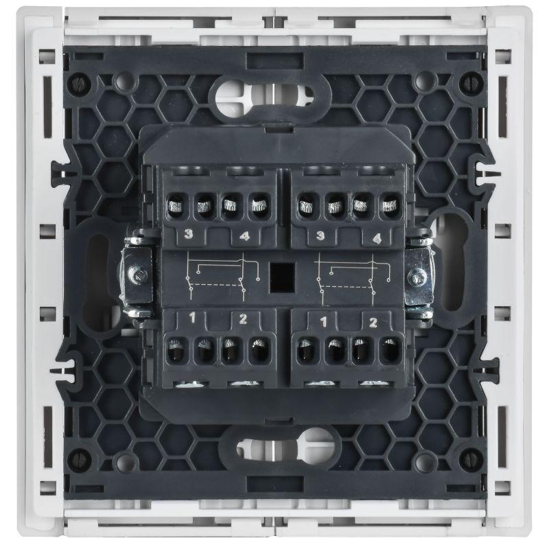  Выключатель перекрестный 2-кл. СП FORTE&PIANO 10А FP209 бел. IEK FP-V23-0-10-1-K01 фото в каталоге от BTSprom.by