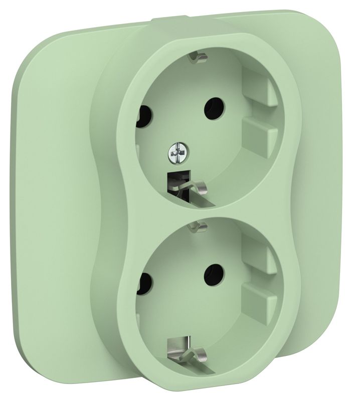 розетка 2-м сп flite рс12-0-а-флф 16а с заземл. без защ. шторок в сборе механизм фисташк. iek fi-r21a-16-k93 от BTSprom.by