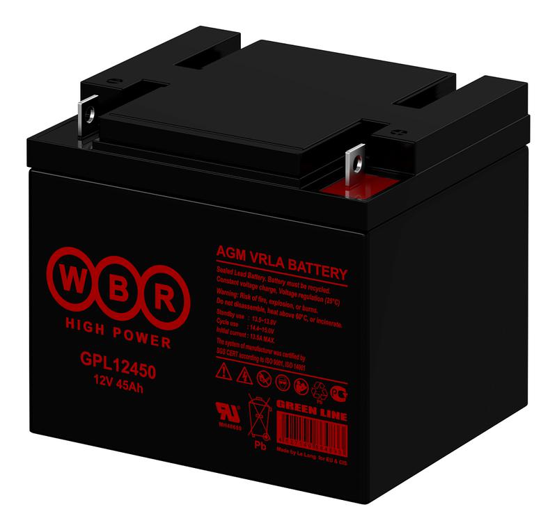  Аккумулятор 12В 45А.ч WBR GPL12450 WBR фото в каталоге от BTSprom.by