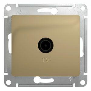 розетка телевизионная проходная tv 1-м сп glossa 4дб механизм титан se gsl000492 от BTSprom.by