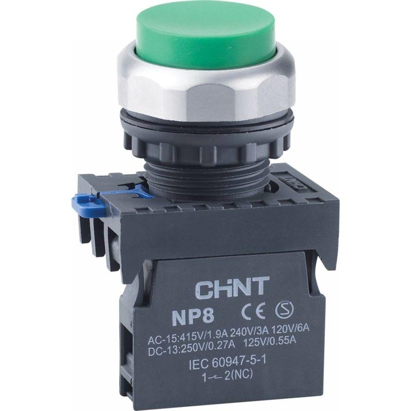 кнопка управления выступающая np8-02gn/3 без подстветки самовозв. 2нз ip65 (r) зел. chint 667294 от BTSprom.by