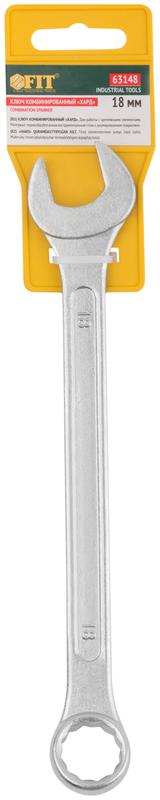  Ключ комбинированный "Хард" хромированное покрытие 18мм FIT 63148 фото в каталоге от BTSprom.by