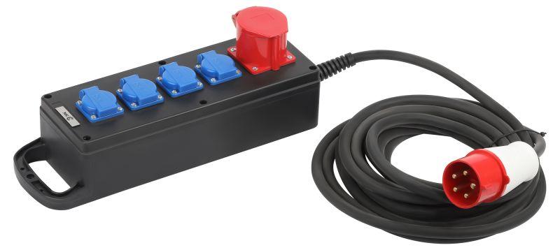 удлинитель на каучуковой колодке 5х10м 32а ip44 ind380-u-5e-5х2.5-10m-ip44 1хcee 5п 4хschuko 380в кг 5х2.5 эра б0057316 от BTSprom.by