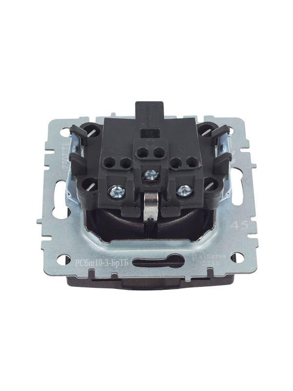  Розетка BRITE РСбш10-3-БрТБ 16А IP20 с заземл. защ. шторки с крышкой механизм бронза IEK BR-R16-16-K45 фото в каталоге от BTSprom.by