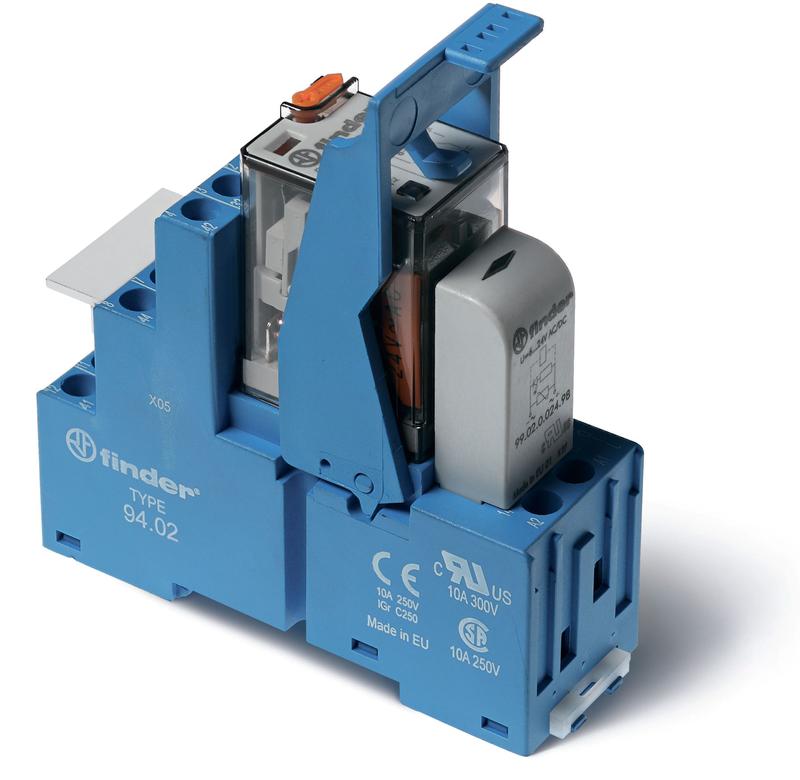 модуль интерфейсный (сборка 55.32.8.048.0040 + 99.02.0.060.98 + 94.02spa) электромеханич. реле 2co 10а agni 48в ac ip20 винт. клеммы пластик. клипса led + варистор finder 583280480060spb от BTSprom.by