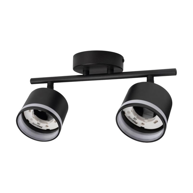 светильник pcl-0702 max 20вт (каждая лампа) 2xgx53 ip20 230в bl настен./потолочн. декор. под лампу jazzway 5066809 от BTSprom.by