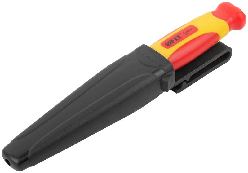  Нож изолированный 1000В нерж. сталь 190мм лезвие 68мм прорезин. ручка FIT 10607 фото в каталоге от BTSprom.by