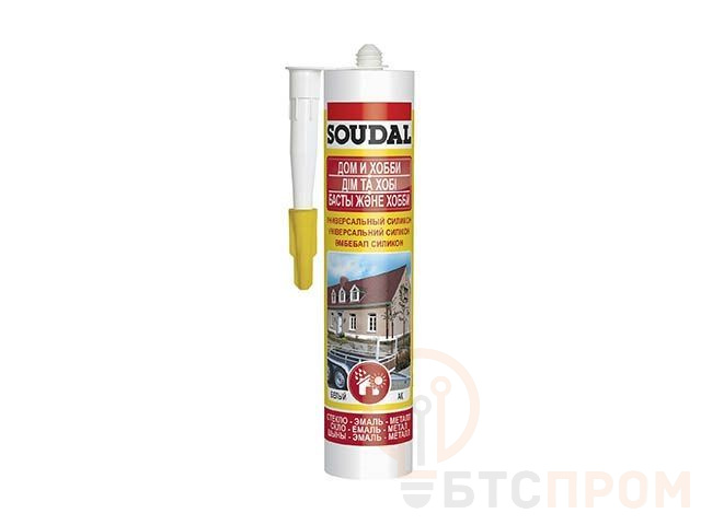 Герметик силиконовый универсальный "Soudal" ДОМ ХОББИ белый 280 мл 105907 фото в каталоге от BTSprom.by  Герметик силиконовый универсальный "Soudal" ДОМ ХОББИ белый 280 мл 105907 фото в каталоге от BTSprom.by