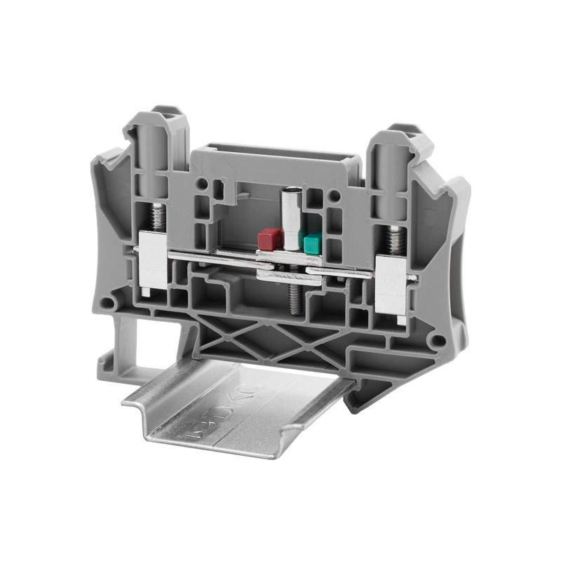 клемма измерительная для вставных изолированных перемычек винтовой зажим; 2 точки подключения; дополнительные гнезда; 6кв.мм сер. dkc tur-6-t-hv-p-p от BTSprom.by