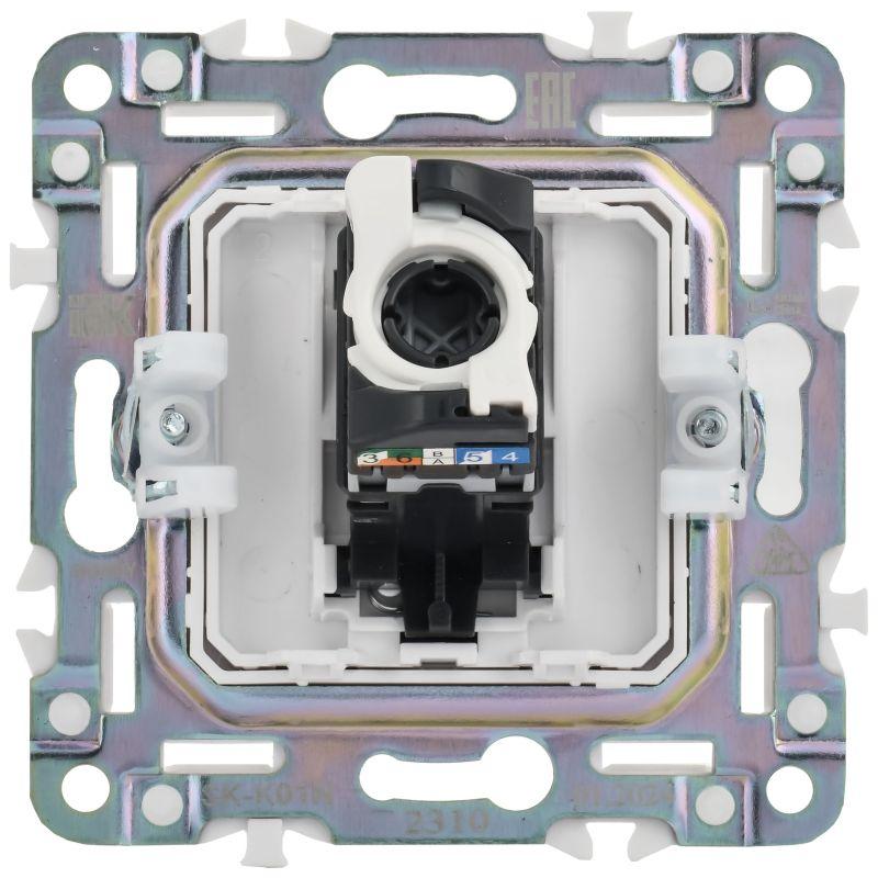  Розетка компьютерная RJ45 кат.6 SKANDY SK-K02N никель IEK SK-K10-2-K50 фото в каталоге от BTSprom.by