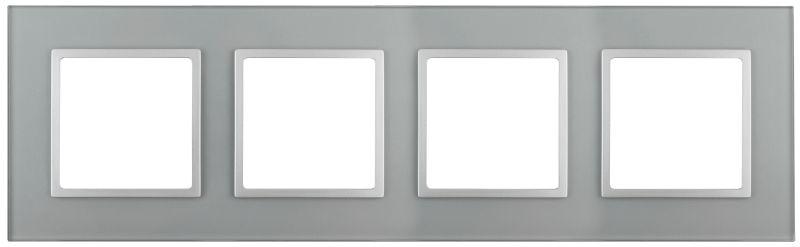 рамка 4-м 14-5104-03 стекло elegance алюм.+алюм. эра б0034526 от BTSprom.by